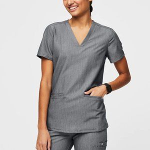 FIGS Casma Three-Pocket Scrub Top-Graphite